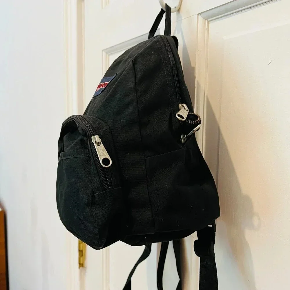 Jansport Mini Half Pint Black Zip Backpack Limited Edition
